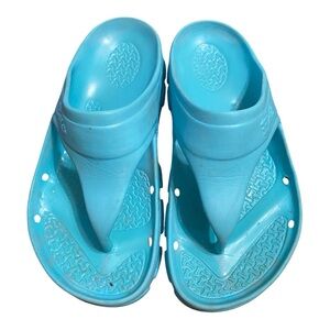 Birkenstock Birkis Blue Sandals with Vent Holes and Textured Footbed 5-5 1/2